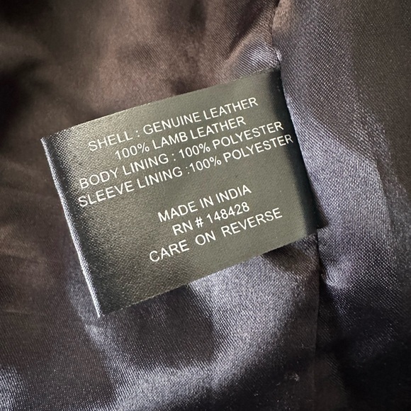 D73 Black Leather Biker Jacket Woven Leather Women’s Size M - Picture 10 of 15